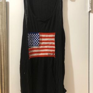Black American flag tank top